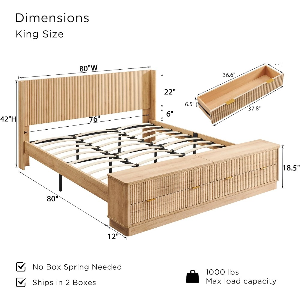 King Size Bed Frame with Stora - đánh giá và giá King Size Bed Frame With Storage Drawers
