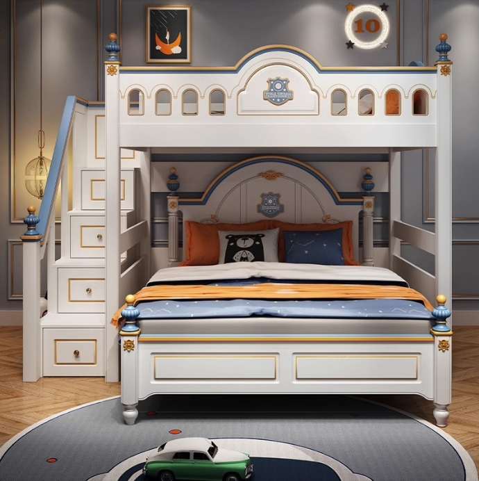 ！@Kids Princess Room Wood Cast - đánh giá và giá Bunk Bed With Stairs And Slide