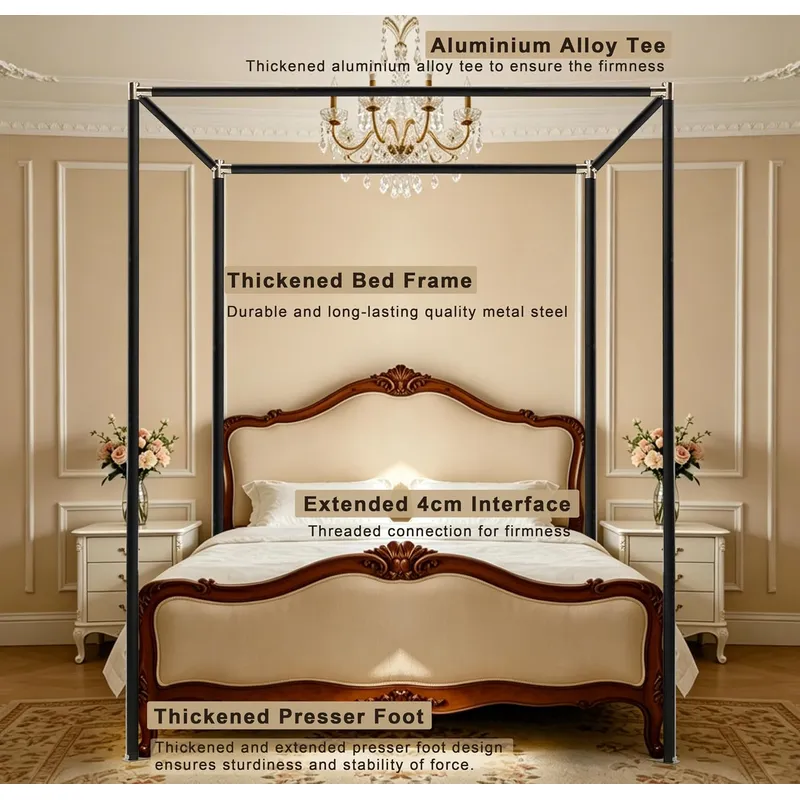 Stainless Steel Canopy Bed Fra - đánh giá và giá Canopy Bed Frame Metal Queen