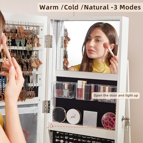 Fluted 360° Swivel Jewelry Arm - đánh giá và giá Full Length Mirror Jewelry Armoire