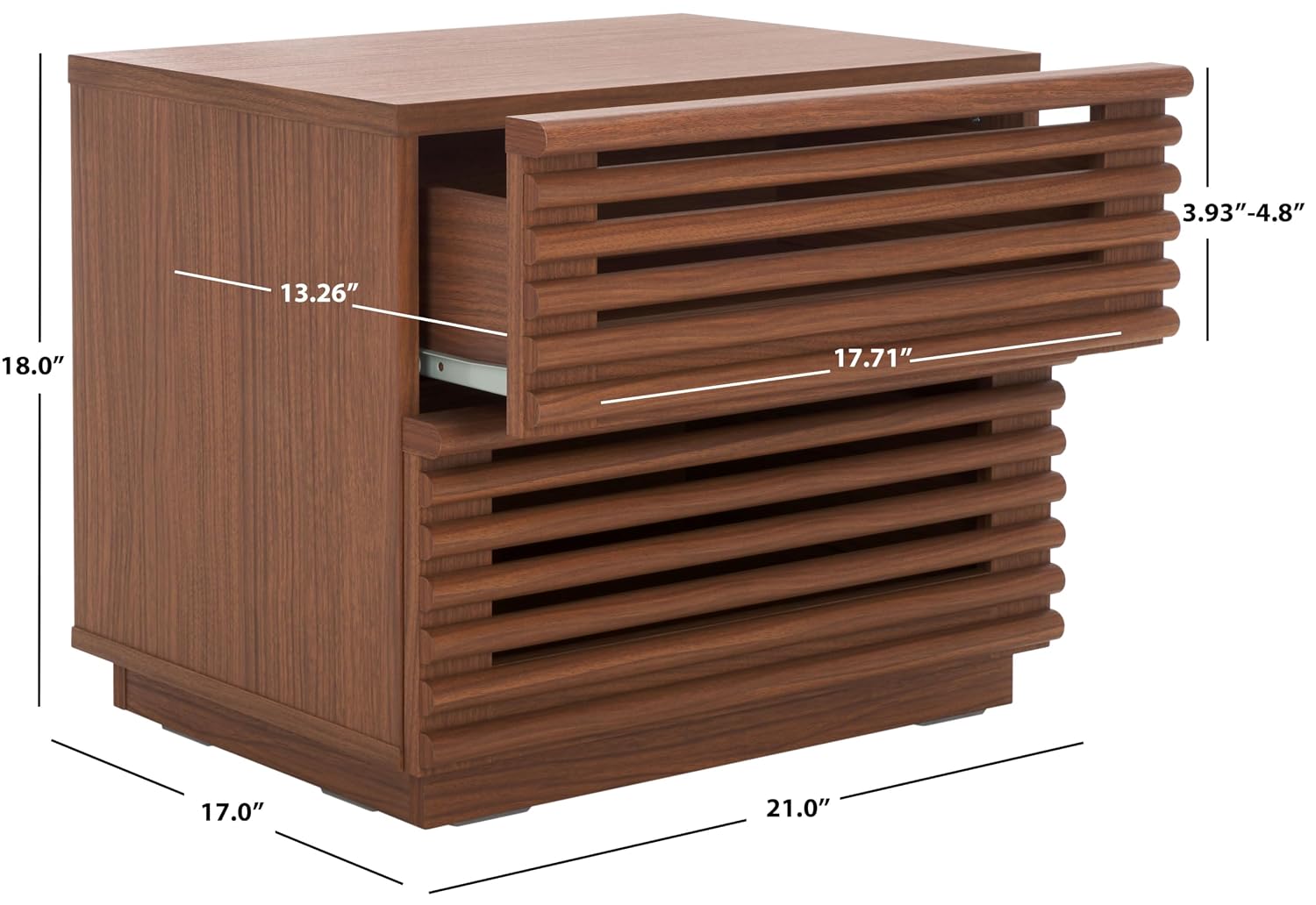 Averi Dark Walnut 2-Drawer Nig - đánh giá và giá Solid Wood Nightstand 2 Drawers