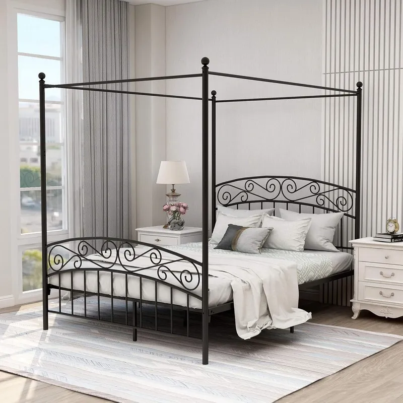 Queen Size Canopy Bed Frame Fo - đánh giá và giá Canopy Bed Frame Metal Queen