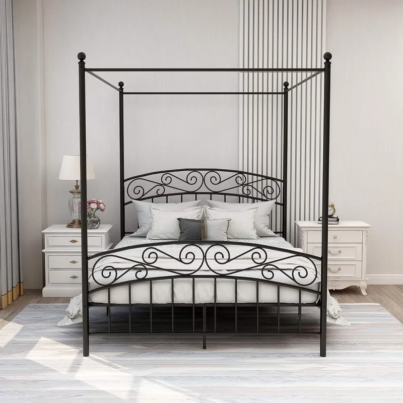Queen Size Canopy Bed Frame Fo - đánh giá và giá Canopy Bed Frame Metal Queen
