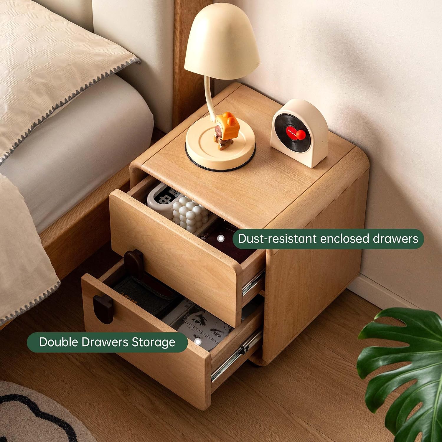 Solid Wood 2-Drawer Nightstand - đánh giá và giá Solid Wood Nightstand 2 Drawers
