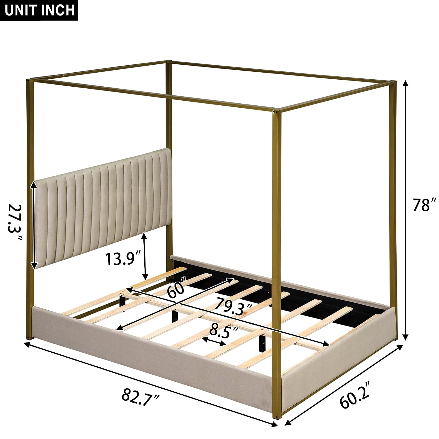 Modern 4-Poster Canopy Bed Que - đánh giá và giá Canopy Bed Frame Metal Queen