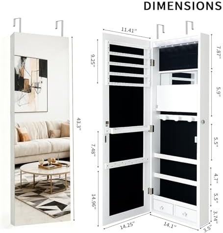 Lockable Jewelry Cabinet Organ - đánh giá và giá Full Length Mirror Jewelry Armoire