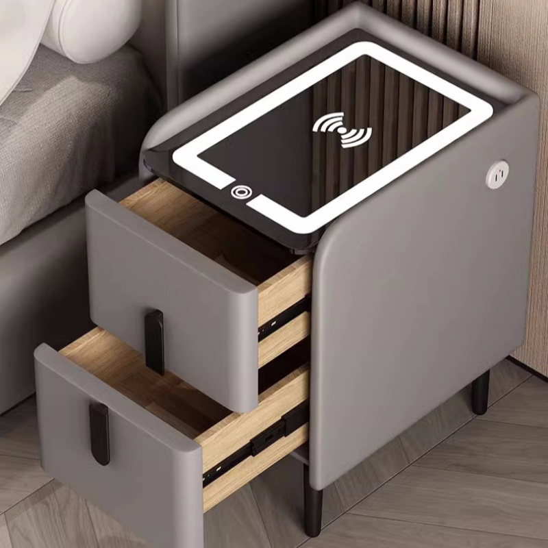 Nordic Style Smart Bedside Tab - đánh giá và giá Solid Wood Nightstand 2 Drawers
