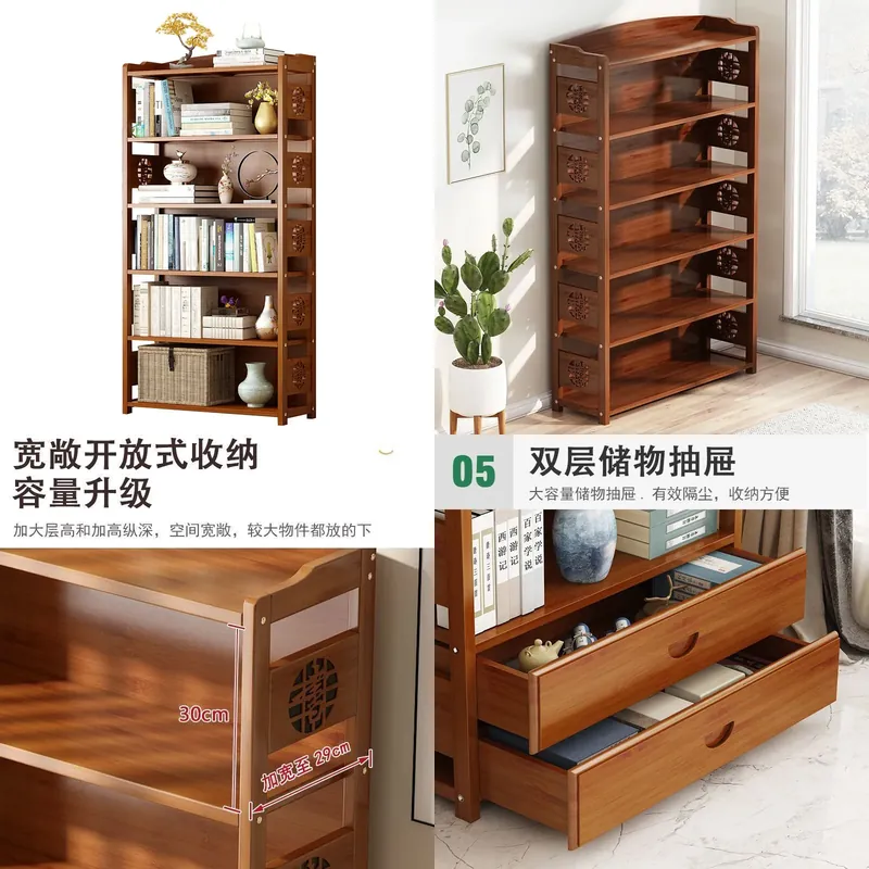Solid Wood Bookshelf Simple St - đánh giá và giá Bedroom Furniture