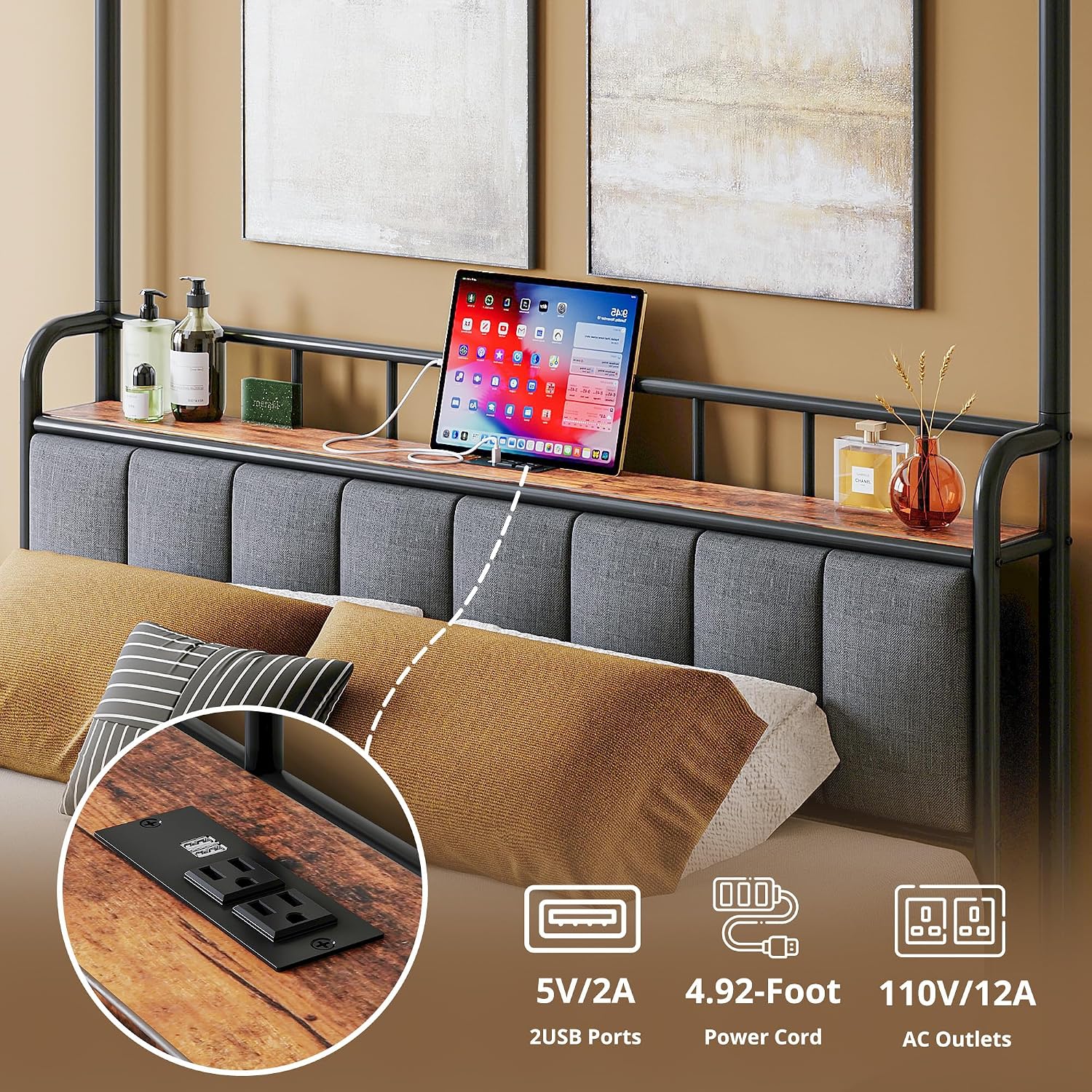 Queen Canopy Bed Frame Storage - đánh giá và giá Canopy Bed Frame Metal Queen