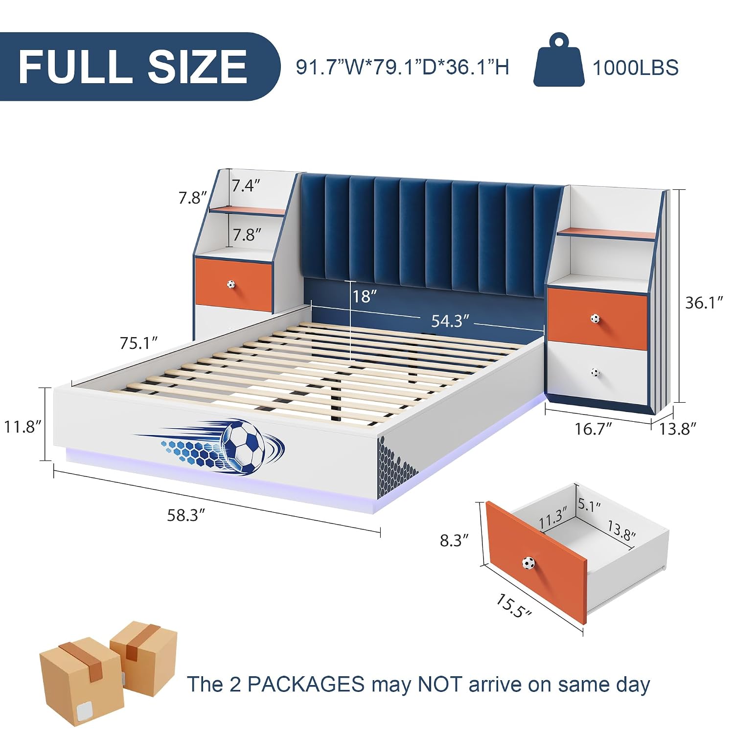 Full Size Floating Bed With Ve - đánh giá và giá Floating Nightstand With Led Light