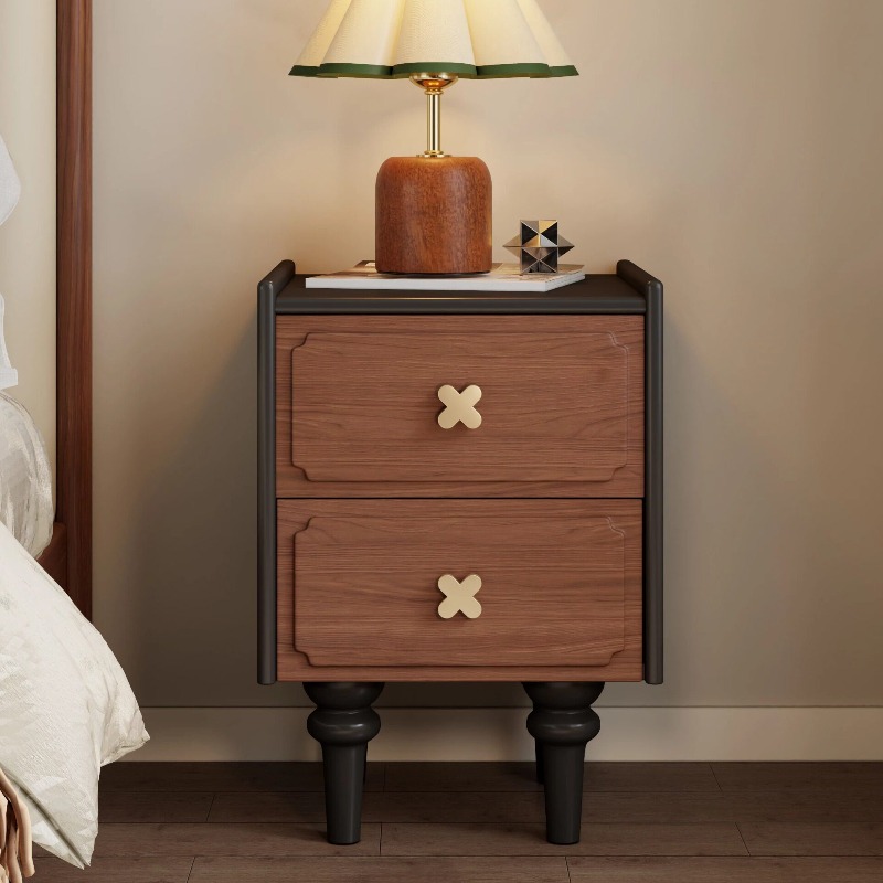 Home Furniture Solid Wood Blac - đánh giá và giá Solid Wood Nightstand 2 Drawers