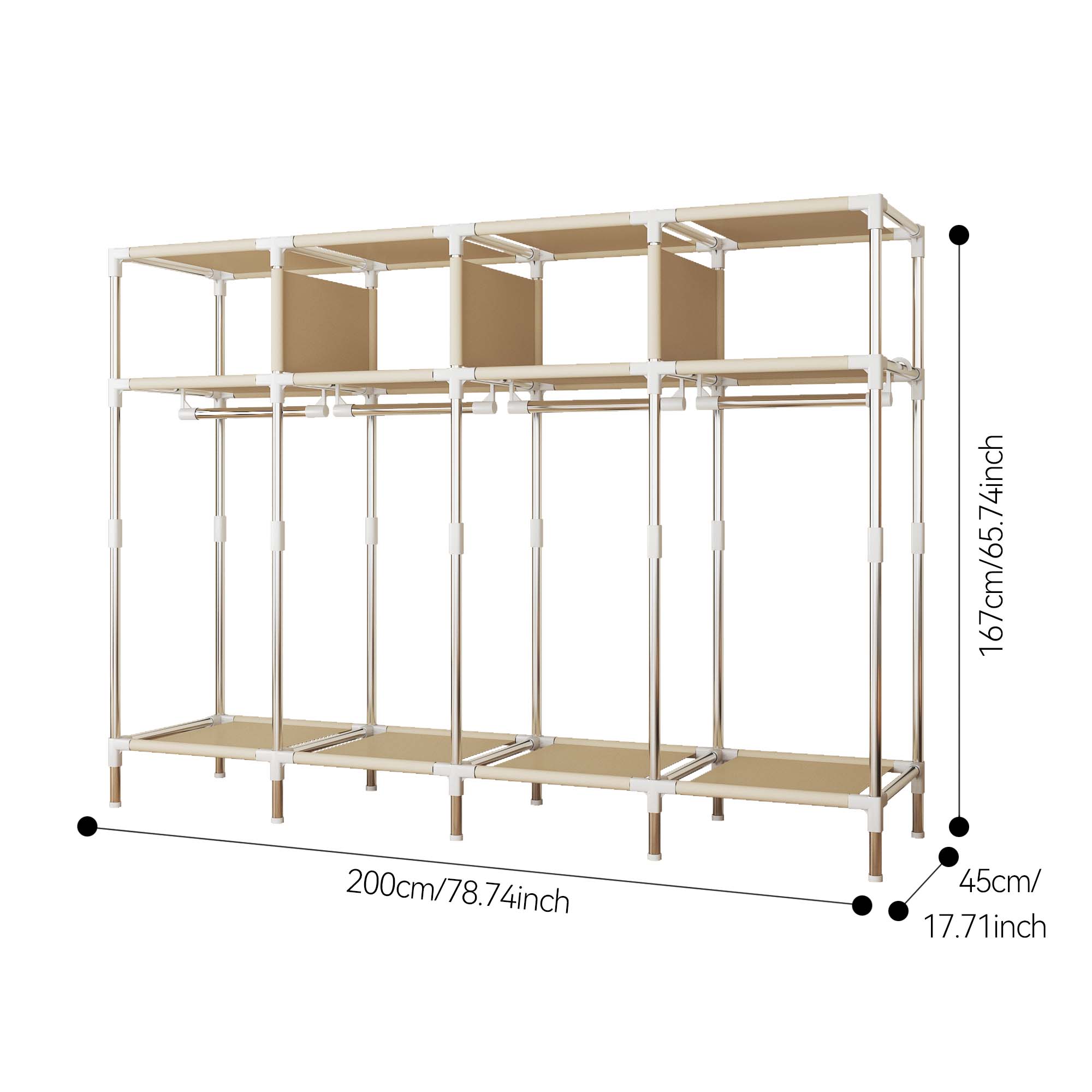 79 Inch Wide Walk-in Closet wi - đánh giá và giá Wardrobe Closet Portable Fabric Cover