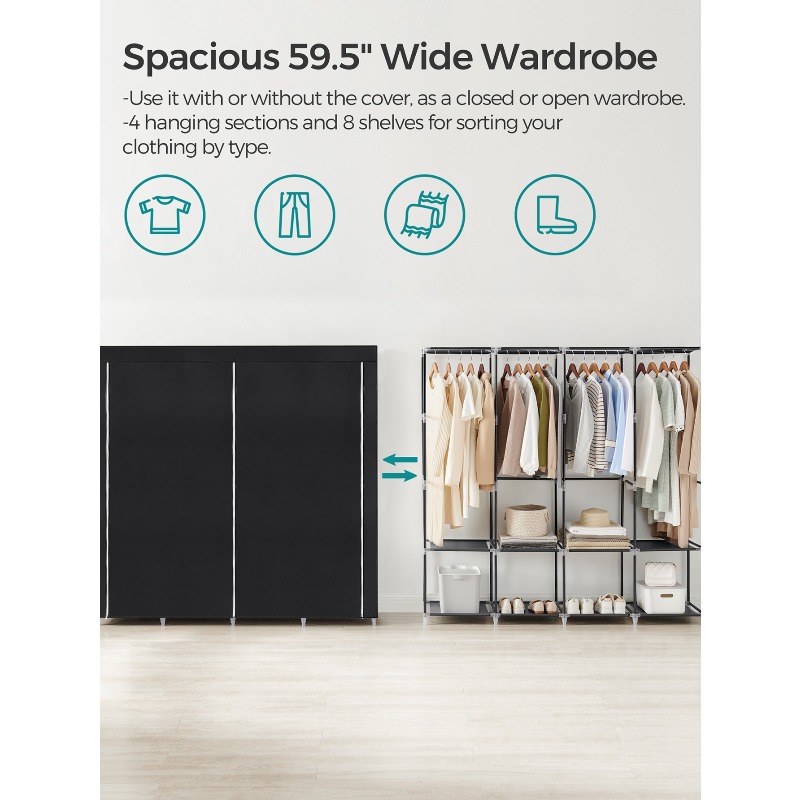 Portable Closet, Wardrobe Clos - đánh giá và giá Wardrobe Closet Portable Fabric Cover