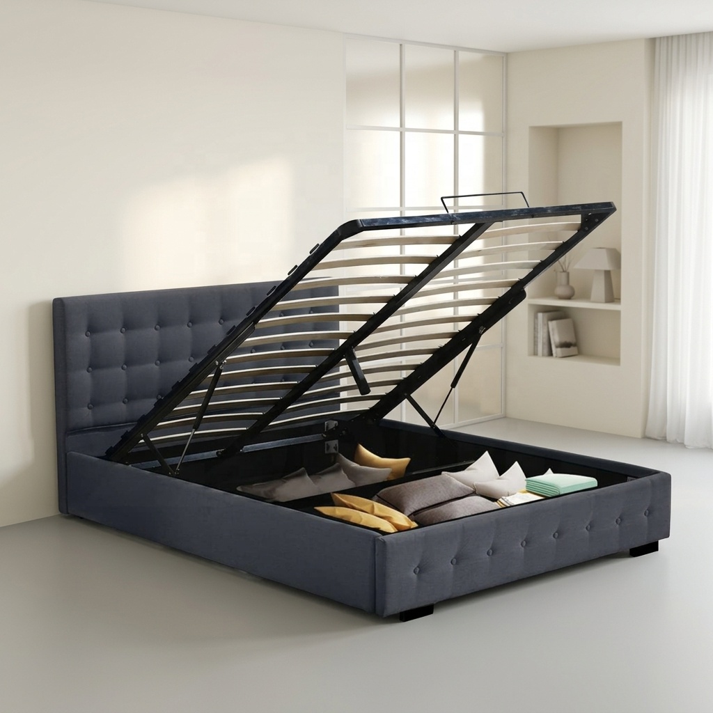 ^Modern Queen King Size Velvet - đánh giá và giá Gas Lift Storage Bed Hydraulic