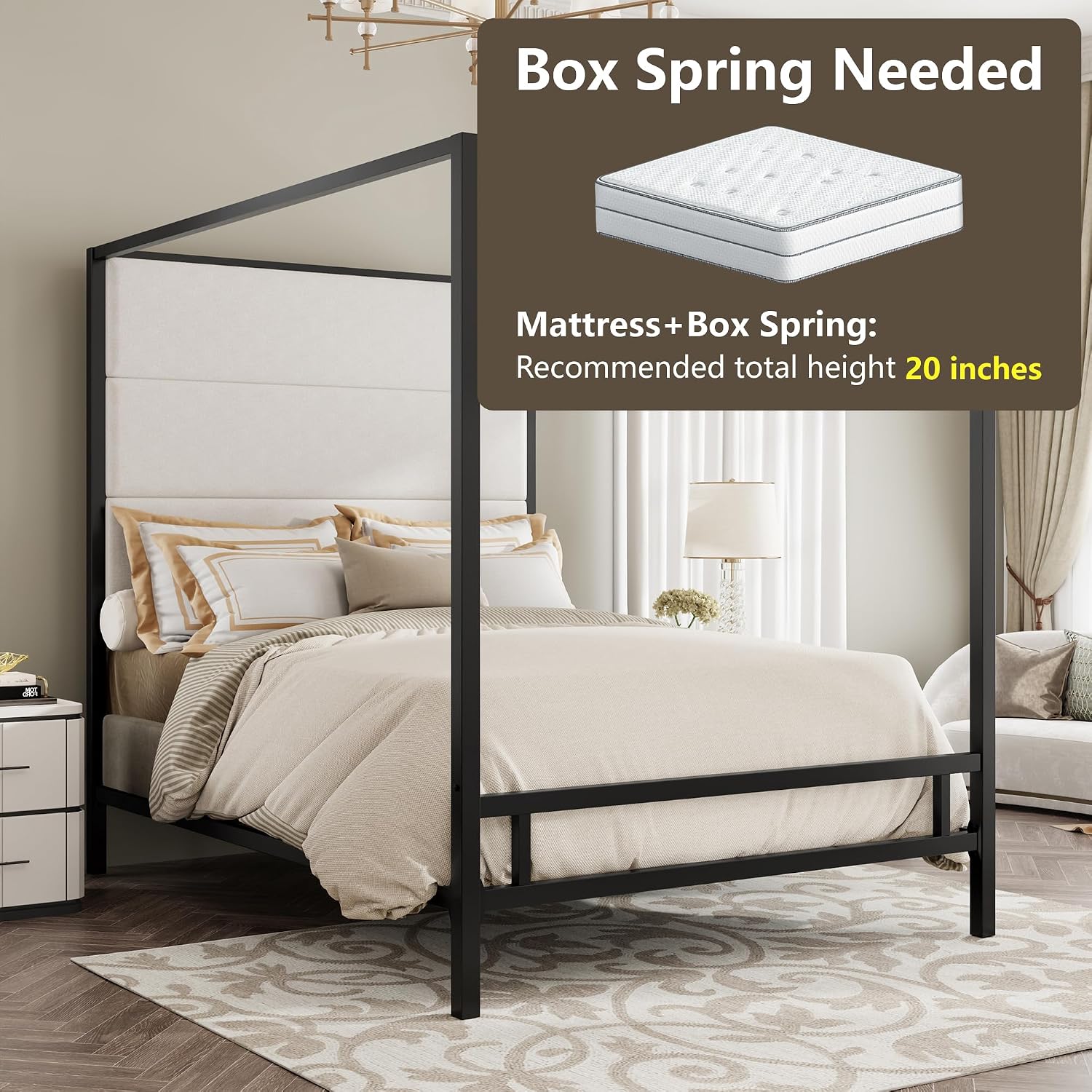 Queen Canopy Bed Frame Metal 4 - đánh giá và giá Canopy Bed Frame Metal Queen