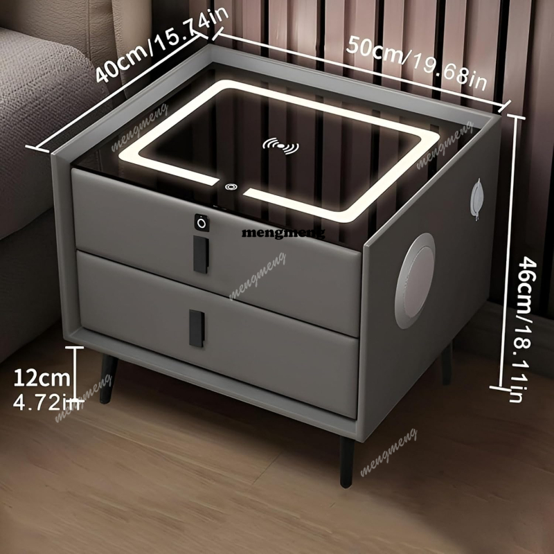 Solid Wood Smart Nightstand Wi - đánh giá và giá Solid Wood Nightstand 2 Drawers