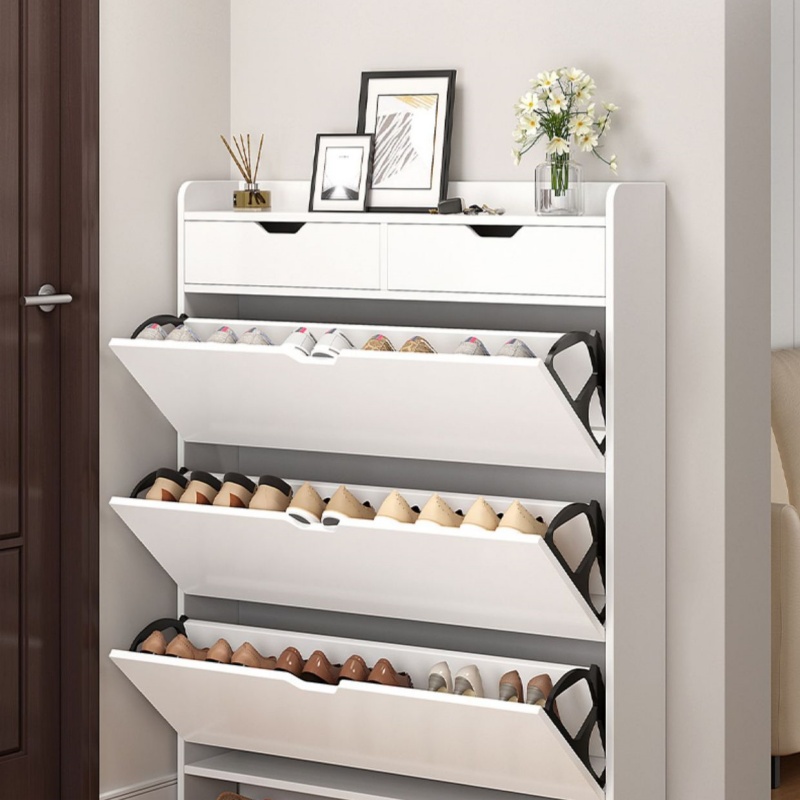2-Tier Wooden Shoe Organizer C - đánh giá và giá Shoe Rack Cabinet Narrow Entryway