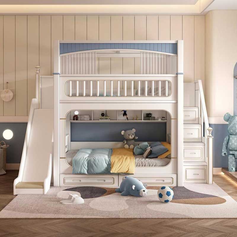 &Modern House White Boys Girl  - đánh giá và giá Bunk Bed With Stairs And Slide
