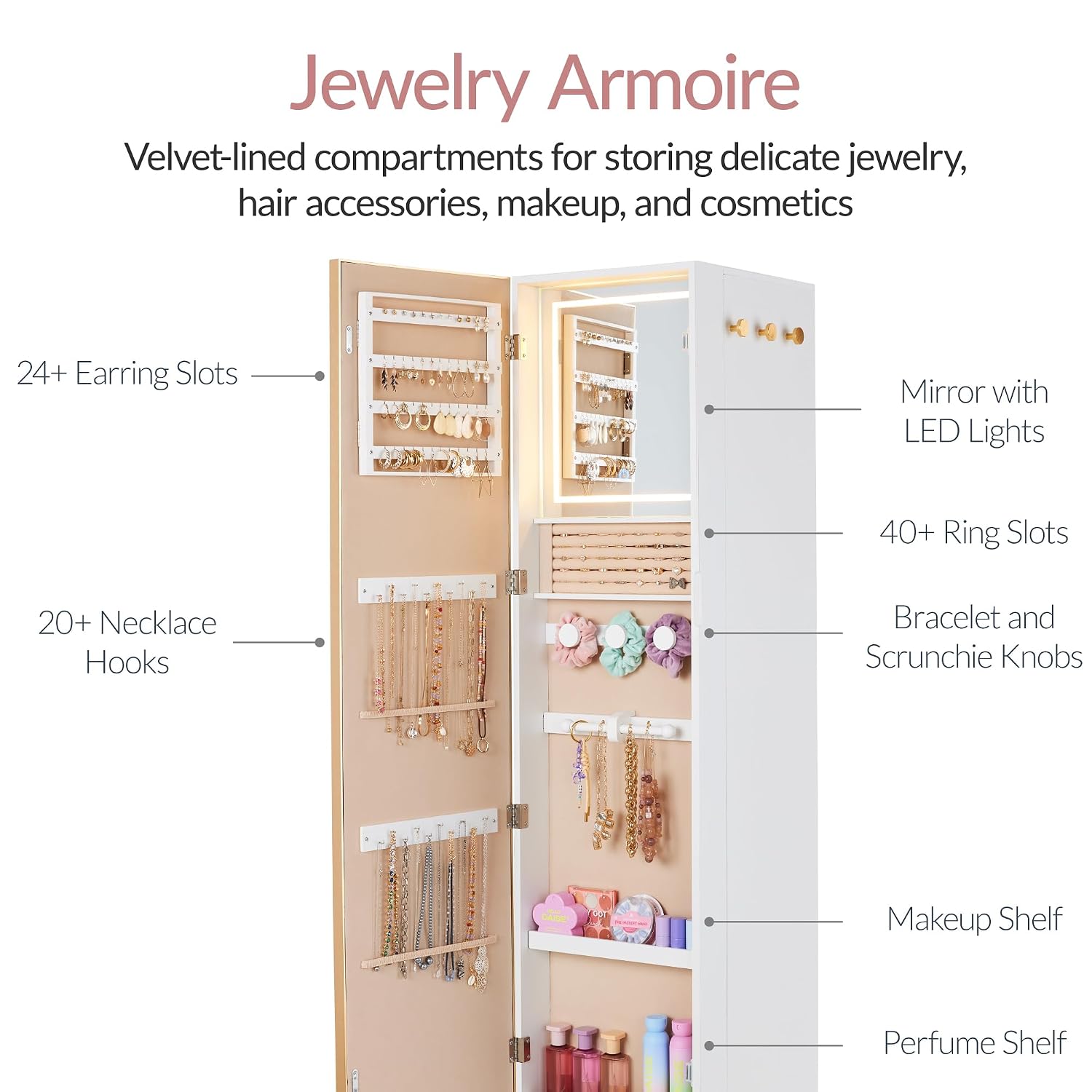 Rotating Mirror w/Storage Cabi - đánh giá và giá Full Length Mirror Jewelry Armoire
