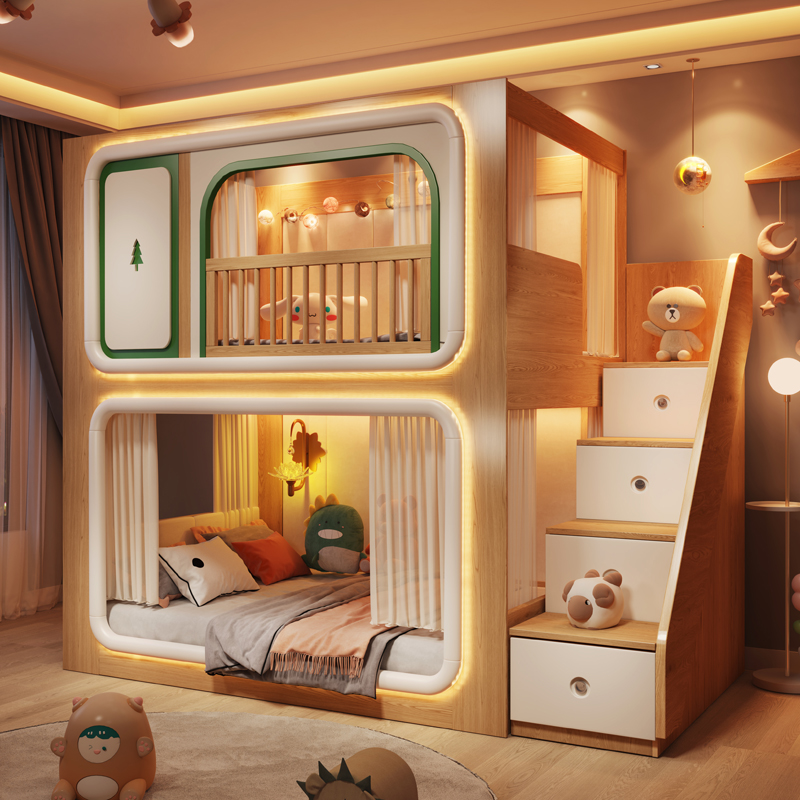 Loft Double Decker Kids Beds W - đánh giá và giá Bunk Bed With Stairs And Slide